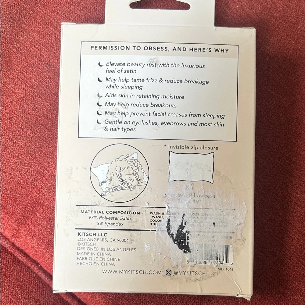 Kitsch Satin Pillowcase - Classic White - Picture 2 of 3